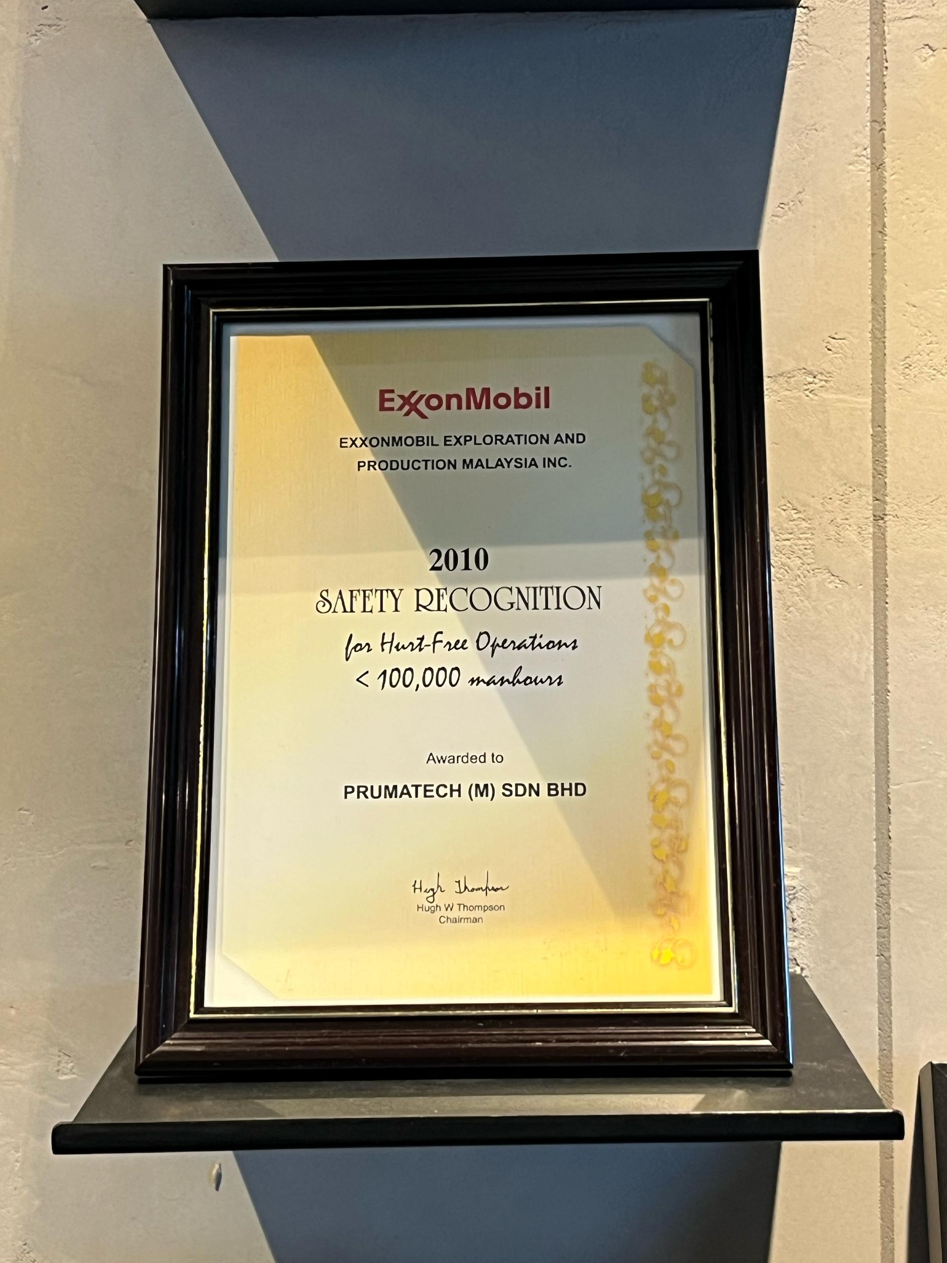 EXXONMOBIL Safety Recognition 2010