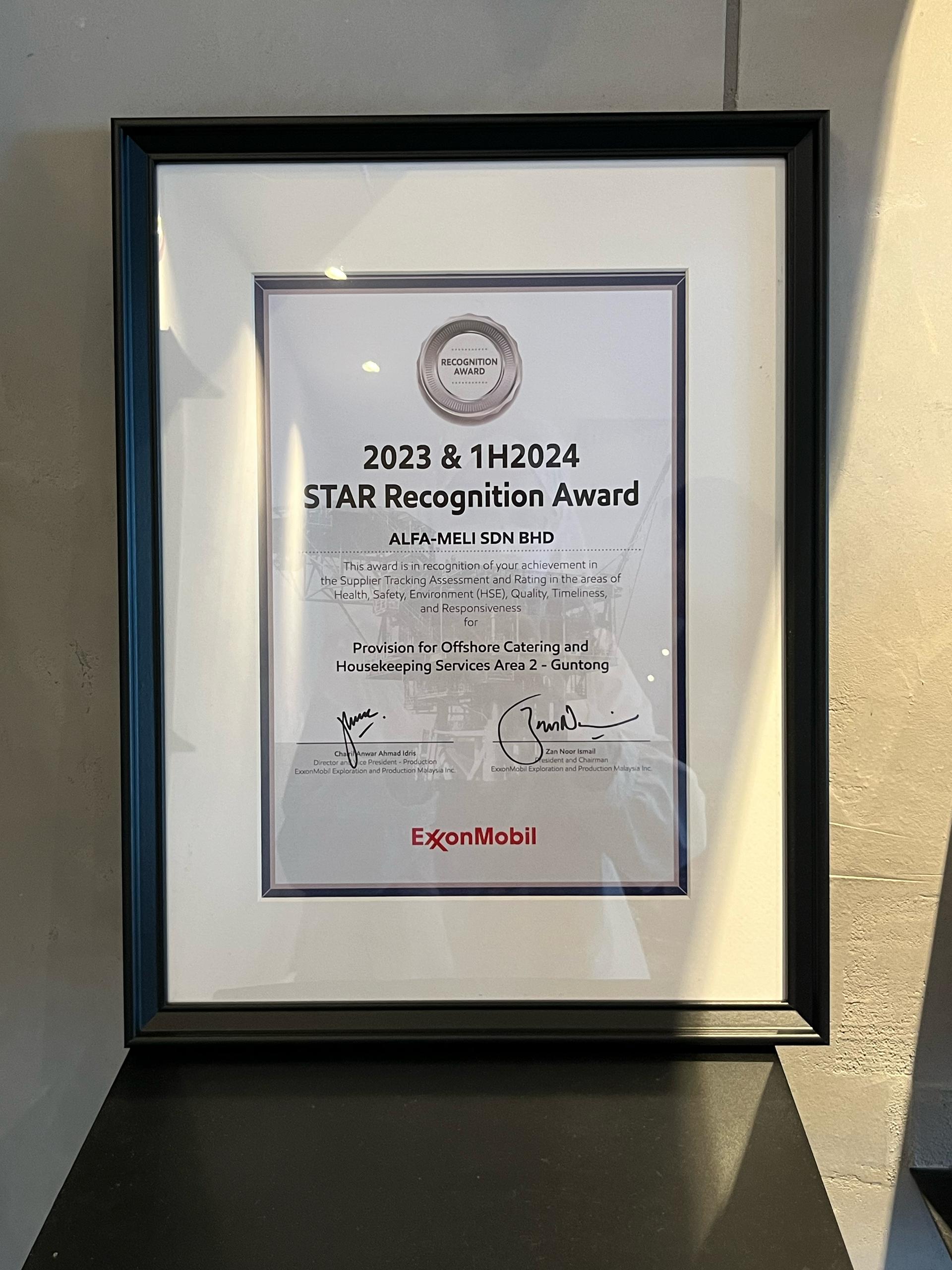 STAR Recognition Award 2023 and 2024